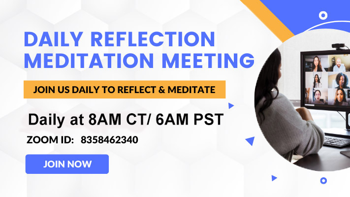Daily Reflection Meditation Meeting Zoom Link daily at 8am ct